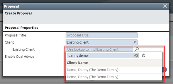 Existing Client Popup