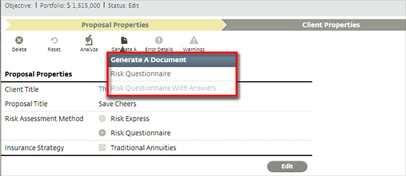 Risk Questionnaire